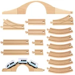 Jarthenaamcs 23PCS Train Tracks Expansion Set Wooden Bridges Track.... Fixed Price $43.27.