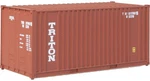 Walthers Ho Scale 20' Ribbed-side Shipping Intermodal Container Triton (brown). Fixed Price $10.19.