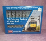 Peco Lineside Catenary System 12 Mast Pack LC-100 4MM Scale Nib. Fixed Price $179.99.