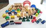 Wooden Train Railway Set 119 Pieces Brio-compatible Track And Extras. Fixed Price $79.99.