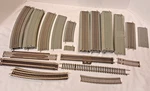 35 Pieces Ho Gauge Atlas #460 & 466 Curved, Straights, Terminal True-track. Fixed Price $25.00.