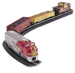 Bachmann 00647 Ho Gauge Santa Fe Flyer Diesel Starter Freight Train Set. Fixed Price $147.66.