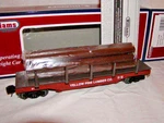Williams Bachmann 47928 Yellow Pine Lumber Operating Log Dump Car 027 Display. Fixed Price $89.00.