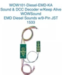 Tcs Wowdiesel WOW101-KA Dcc Sound Decoder 9-PIN Jst Connector Free Ship. Fixed Price $117.77.