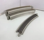 10PC Bachman Ho Scale E-z Track 18" 30 Curved Grey Rail Bed Train Lot. Fixed Price $39.85.