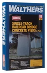 Walthers Ho Scale Single-track Railroad Bridge Concrete Piers Kit 933-4550. Fixed Price $18.04.