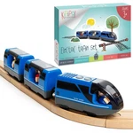 Kipipol Battery Operated Action Locomotive Toy Train Set For Wooden Blue. Fixed Price $33.99.