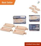 Eco-friendly 3" Wooden Train Tracks Compatible With Major Brands, 4 Pack. Fixed Price $14.24.