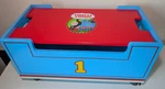 Thomas & Friends Trains Wooden Toy Box, Lid Wheels Learning Curve Storage. Fixed Price $149.95.
