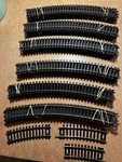 Atlas Curved Tracks H0 Scale, Code 100, 30 Pieces. Fixed Price $28.00.