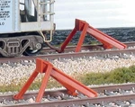 Peco Ho Scale Track - Code 83 Streamline Hayes Train Bumpers (2 Pack). Fixed Price $5.99.