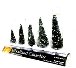 Woodland Classics Ready-made Trees TR3567 Snow Dusted 5/PKG. Fixed Price $12.74.