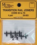 Micro Engineering Ho Scale Plastic Transition Rail Joiners Code 83-70 26-003. Fixed Price $6.52.