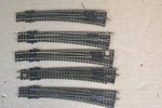 Peco SL-386X Gauge 5X Long Right Hand Curved Point Track 159MM. Fixed Price $64.01.