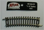 Code 83 Nickel Silver 1/2-15" Radius Snap Track Ho Scale Atlas Trains One Size. Fixed Price $20.99.